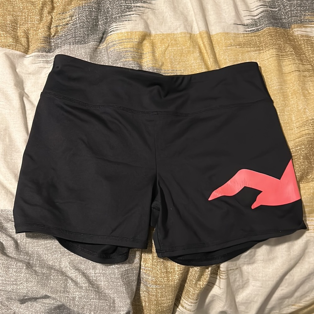 Hollister black biker shorts that are a size large.